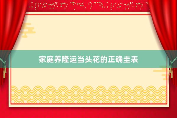 家庭养隆运当头花的正确圭表
